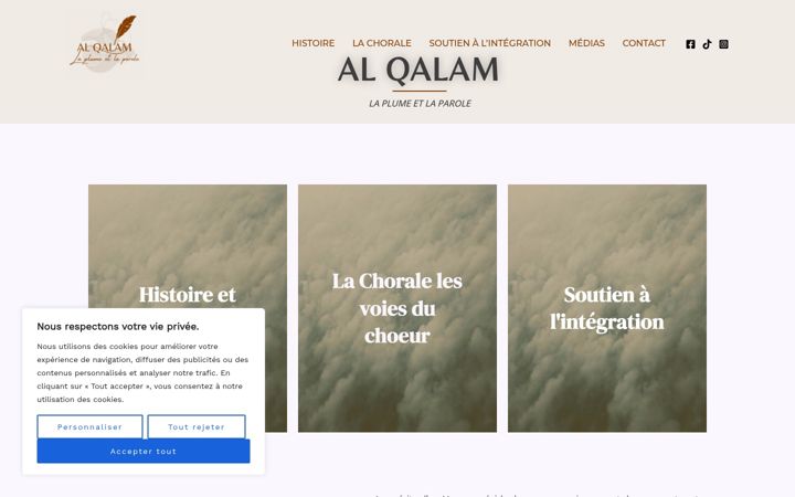 Screenshot of alqalam-association.com