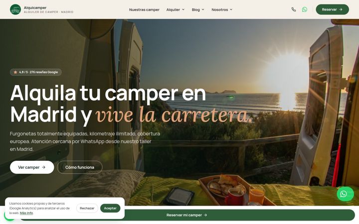Screenshot of alquicamper.com