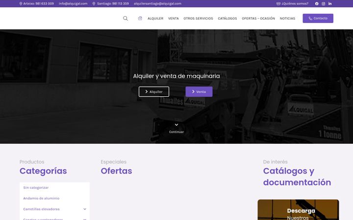 Screenshot of alquigal.com