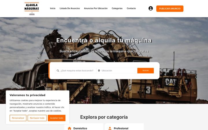 Screenshot of alquilamaquinas.com