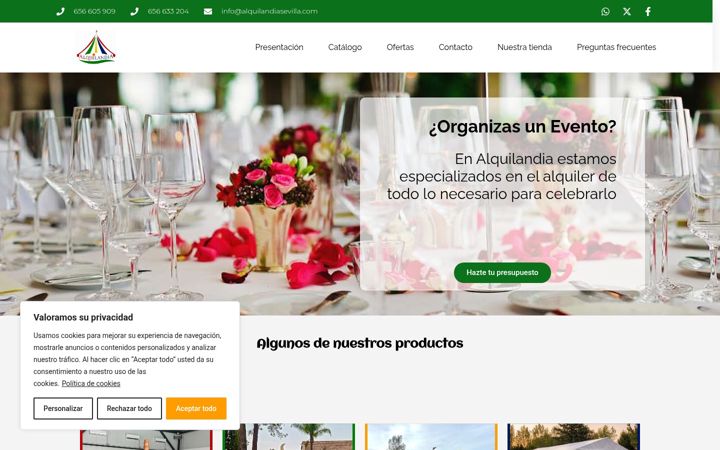 Screenshot of alquilandiasevilla.com