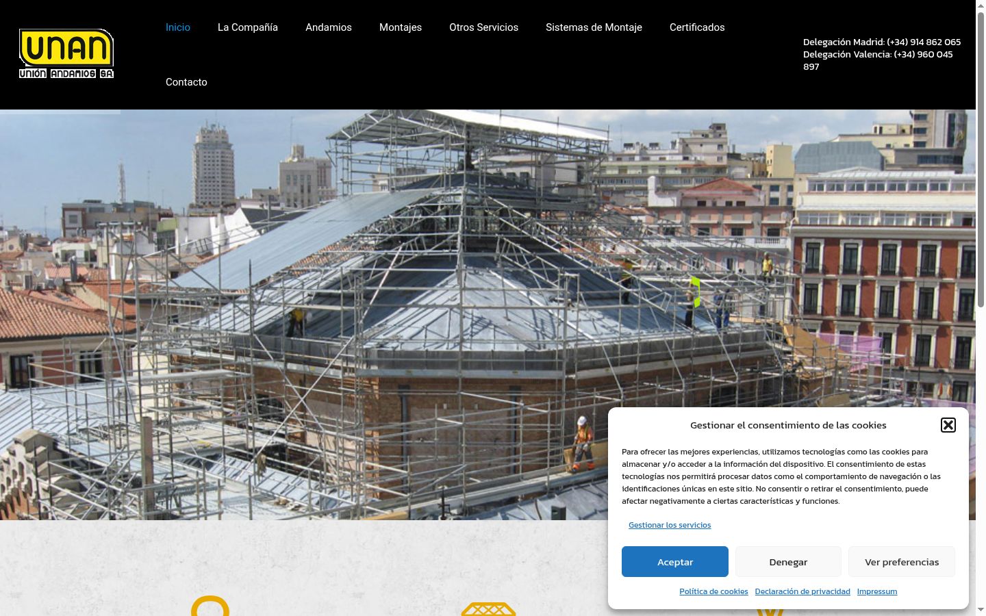 Screenshot del banner di consenso mostrato prima di qualsiasi interazione