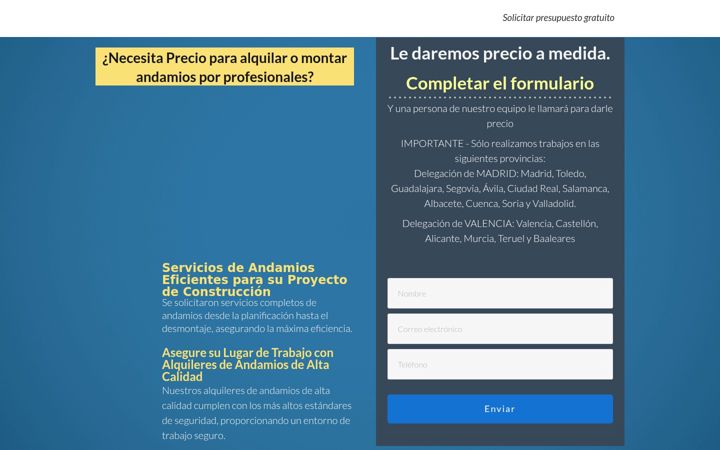 Screenshot of alquilarandamios.es