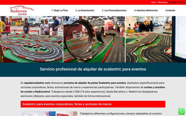 Posnetek zaslona alquilarscalextric.com