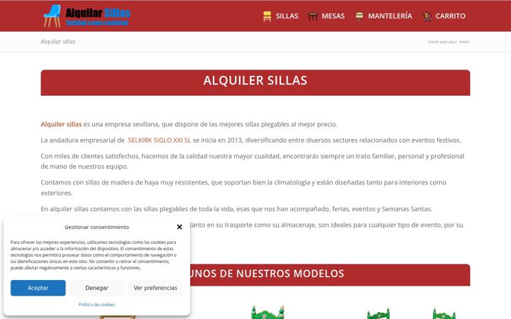 Posnetek zaslona alquilarsillas.es