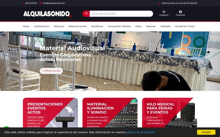 Screenshot of alquilasonido.com