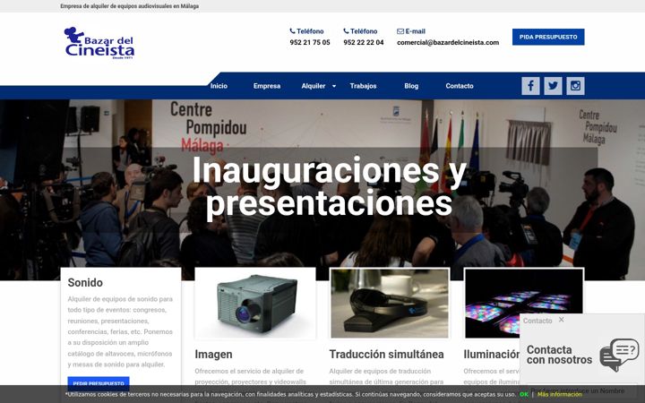 Screenshot of alquileraudiovisualesmalaga.com
