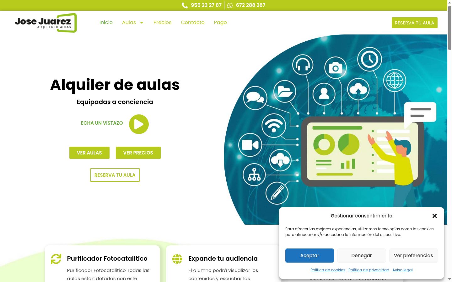 Capture d'écran de la bannière de consentement affichée avant toute interaction