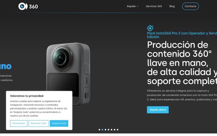 Screenshot of alquilercamara360.com