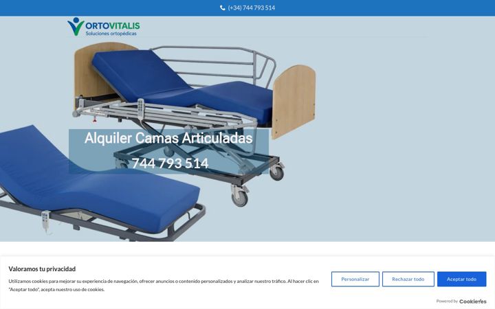 Screenshot of alquilercamasarticuladas.es