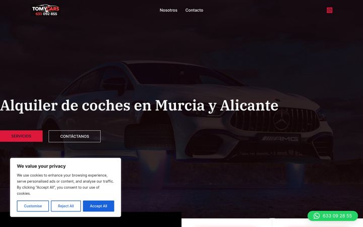 Kuvakaappaus sivustosta alquilercochesmurcia.es