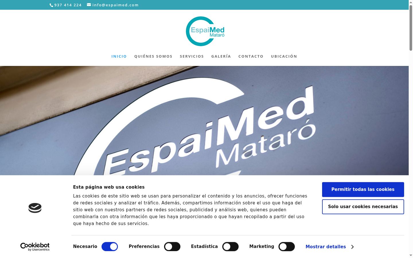 Captura de ecrã do banner de consentimento apresentado antes de qualquer interação