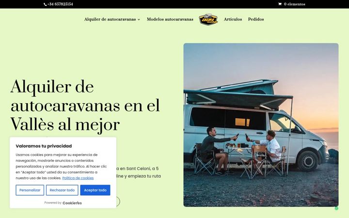 Screenshot of alquilerdeautocaravanasvalles.com