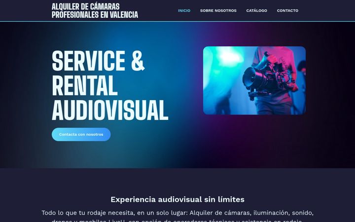 Screenshot of alquilerdecamarasprofesionalesenvalencia.com