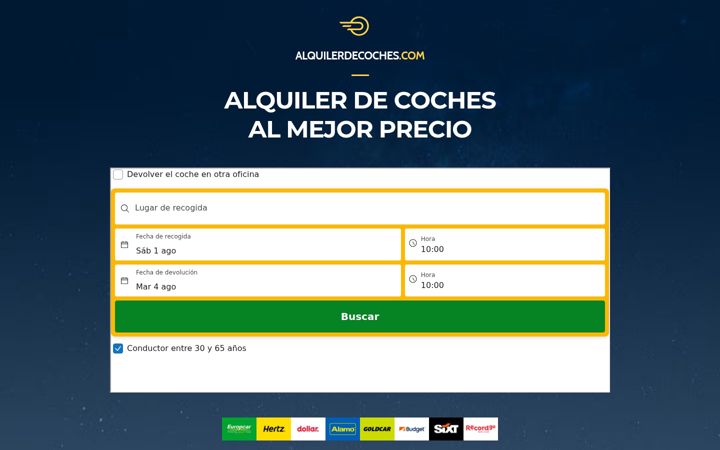 Screenshot of alquilerdecoches.com