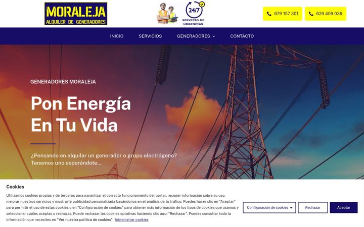 Screenshot of alquilerdegeneradores.es