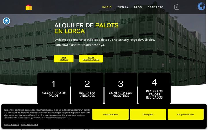 Screenshot of alquilerdepalots.es