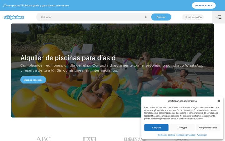Screenshot of alquilerdepiscinas.com