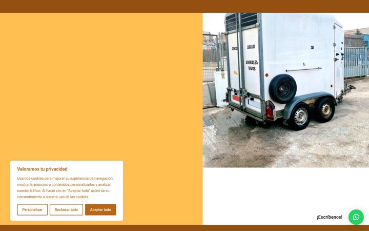 Screenshot of alquilerderemolqueparacaballo.com