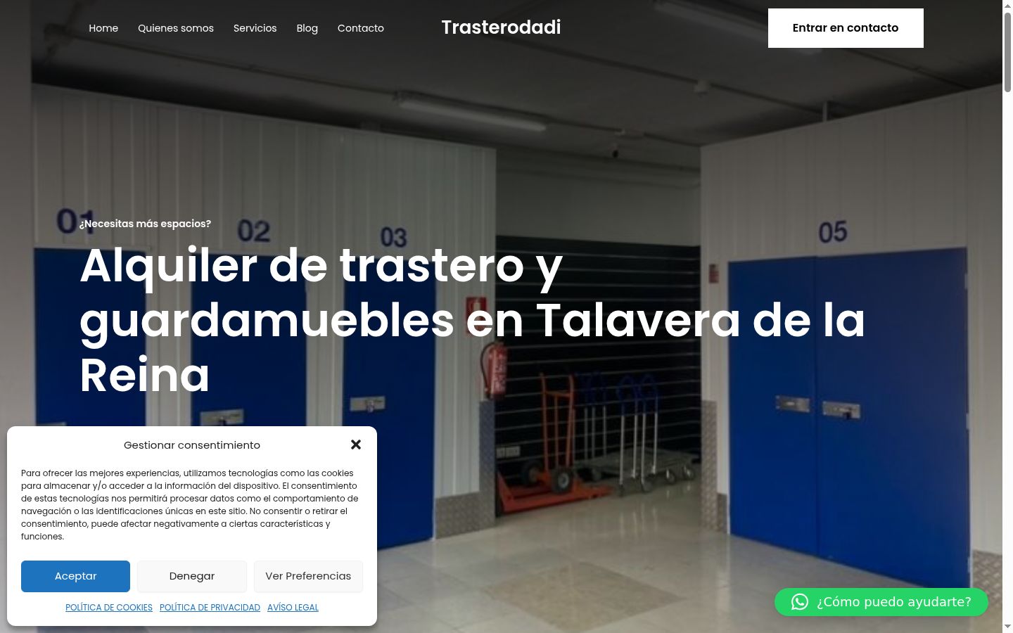 Captura de ecrã do banner de consentimento apresentado antes de qualquer interação
