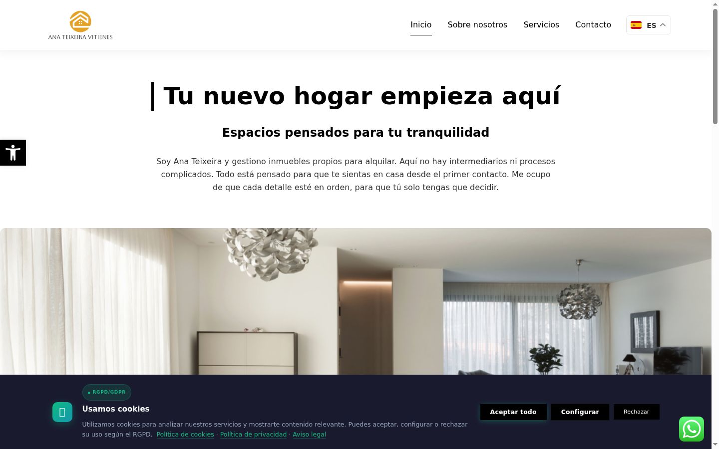 Screenshot of the consent banner shown before any interaction