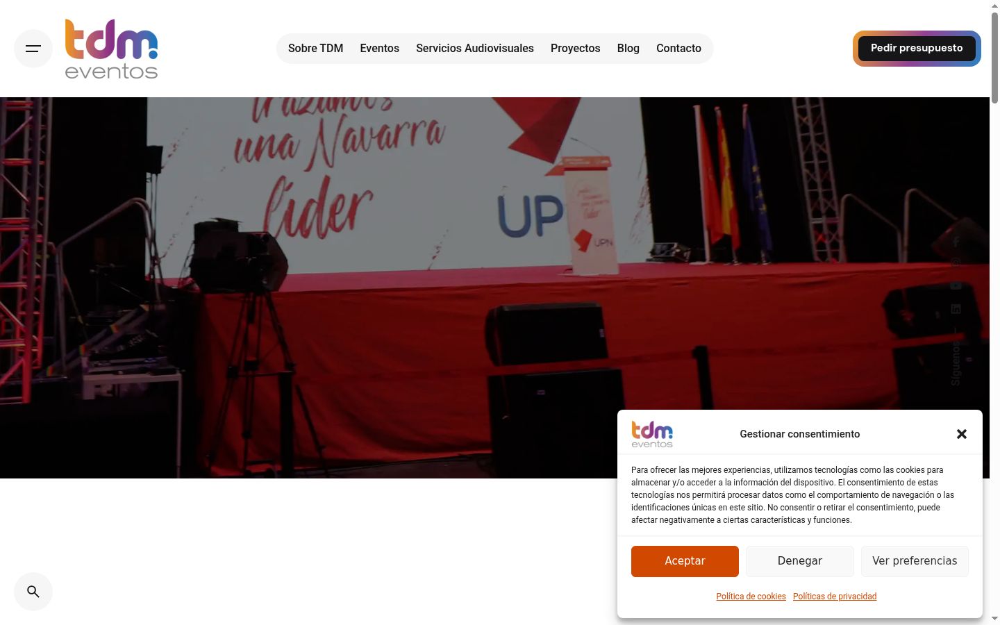 Screenshot of the consent banner shown before any interaction