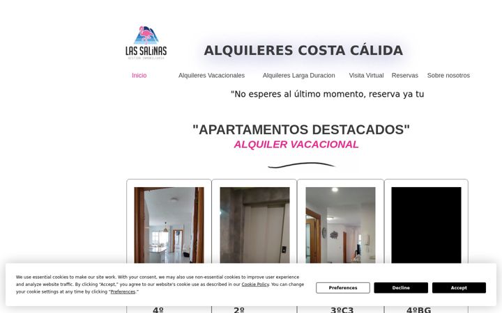 Screenshot of alquilerescostacalida.es