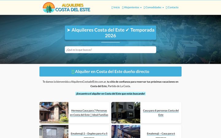 Screenshot of alquilerescostadeleste.com.ar