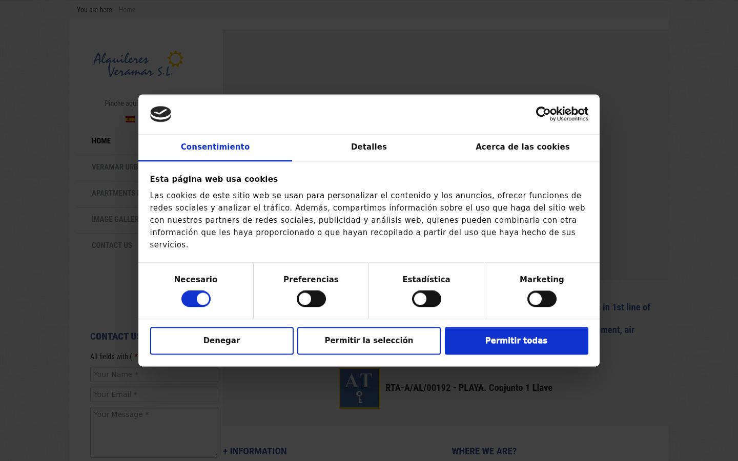 Screenshot van de toestemmingsbanner zoals getoond vóór enige interactie