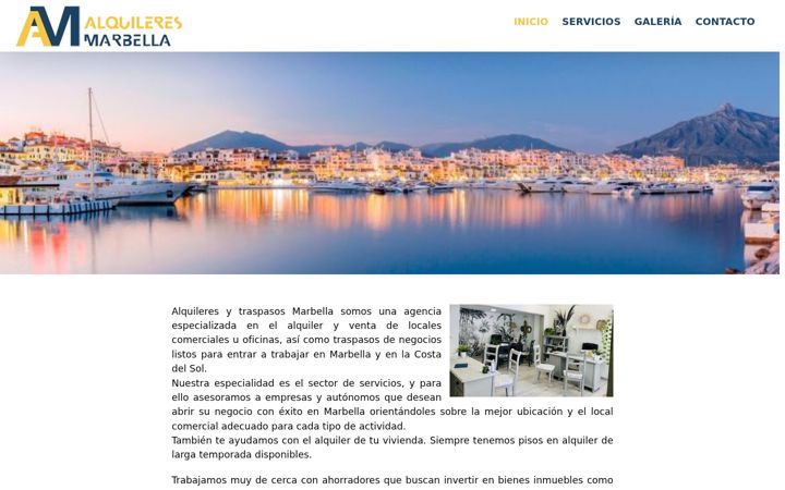 Ekrano kopija alquileresytraspasosmarbella.es