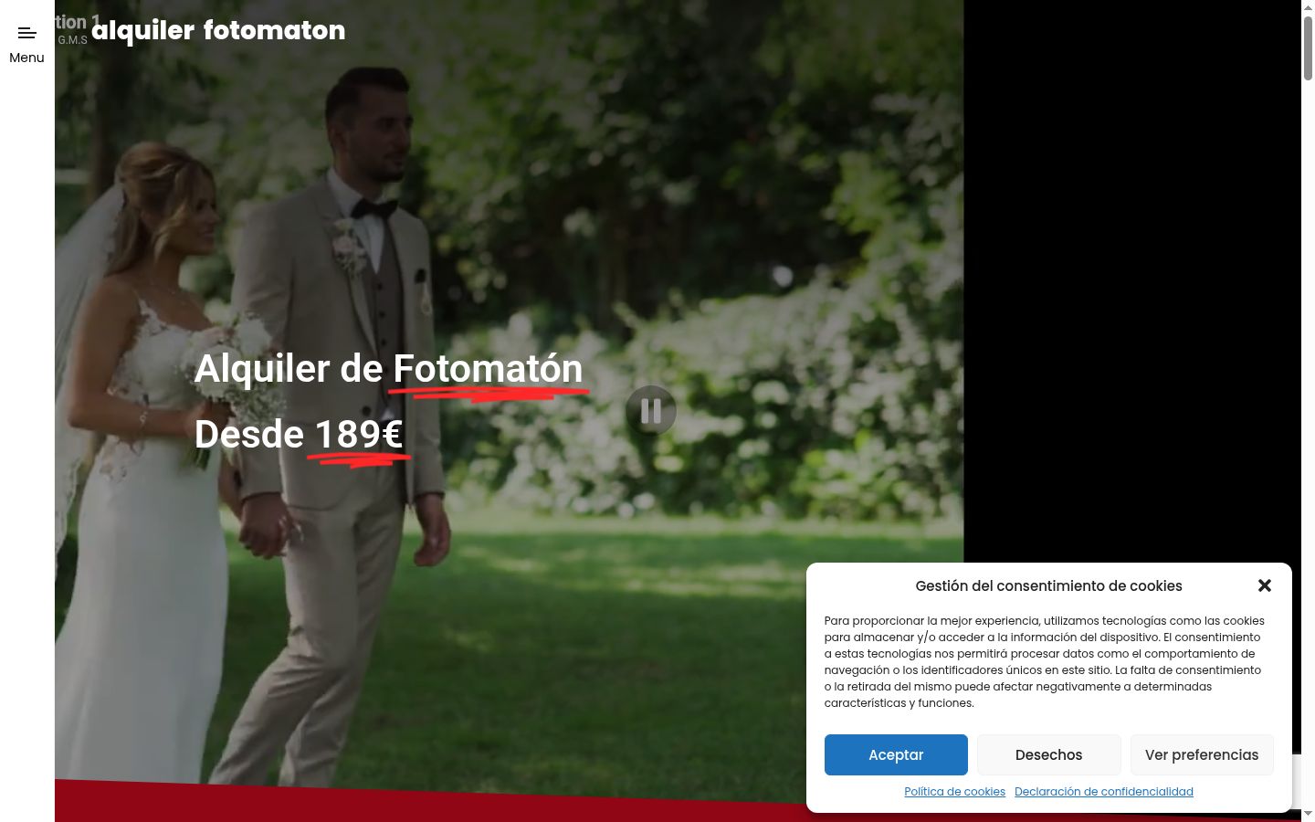 Sutikimo reklamjuostės, rodytos prieš bet kokią sąveiką, ekrano kopija