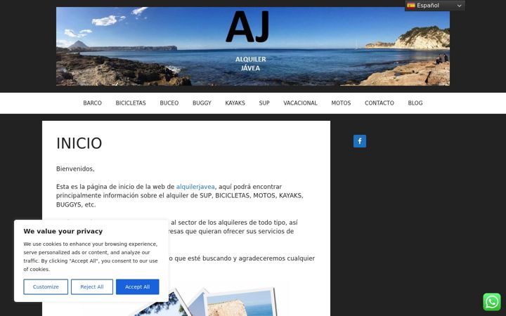 Ekrano kopija alquilerjavea.com