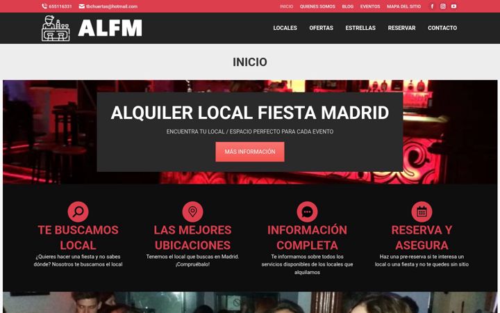 Screenshot of alquilerlocalfiestamadrid.com