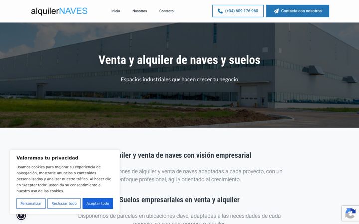 Ekrano kopija alquilernaves.com