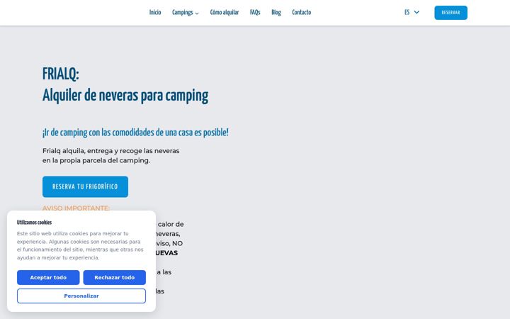 Ekrano kopija alquilerneverascamping.com