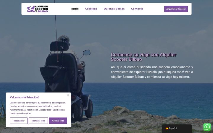 Ekrano kopija alquilerscooterbilbao.com