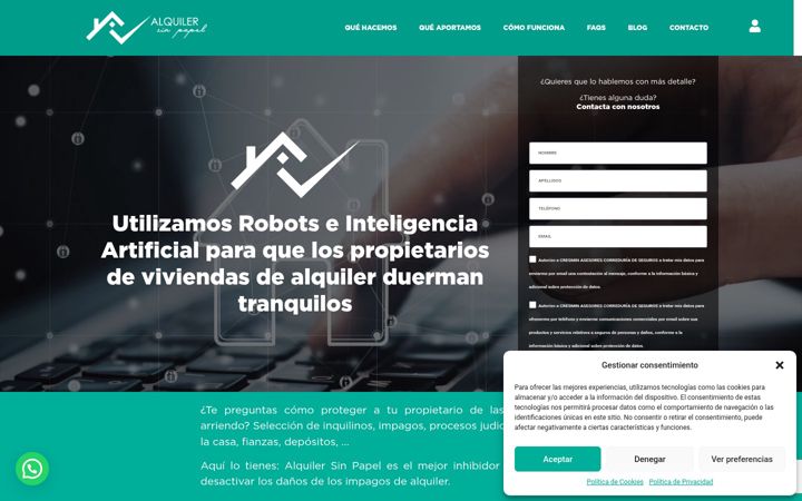 Screenshot of alquilersinpapel.com