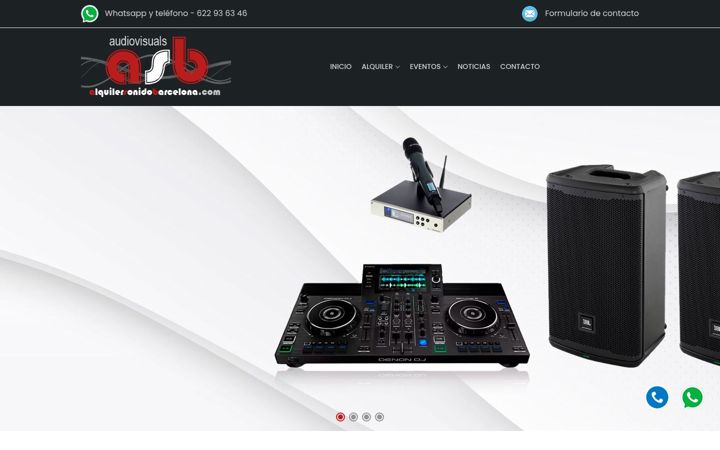 Screenshot of alquilersonidobarcelona.com