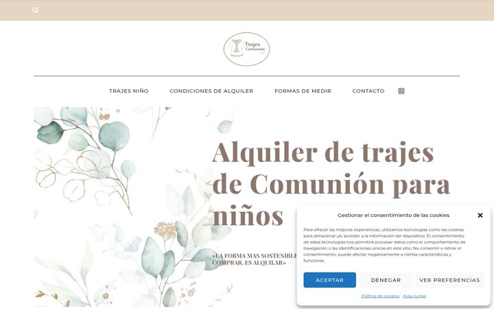 Ekrānuzņēmums no alquilertrajescomunion.com