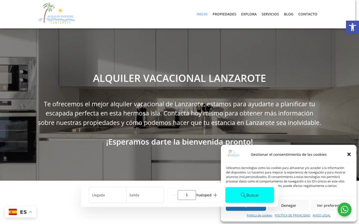 Screenshot of alquilerviviendaslanzarote.com
