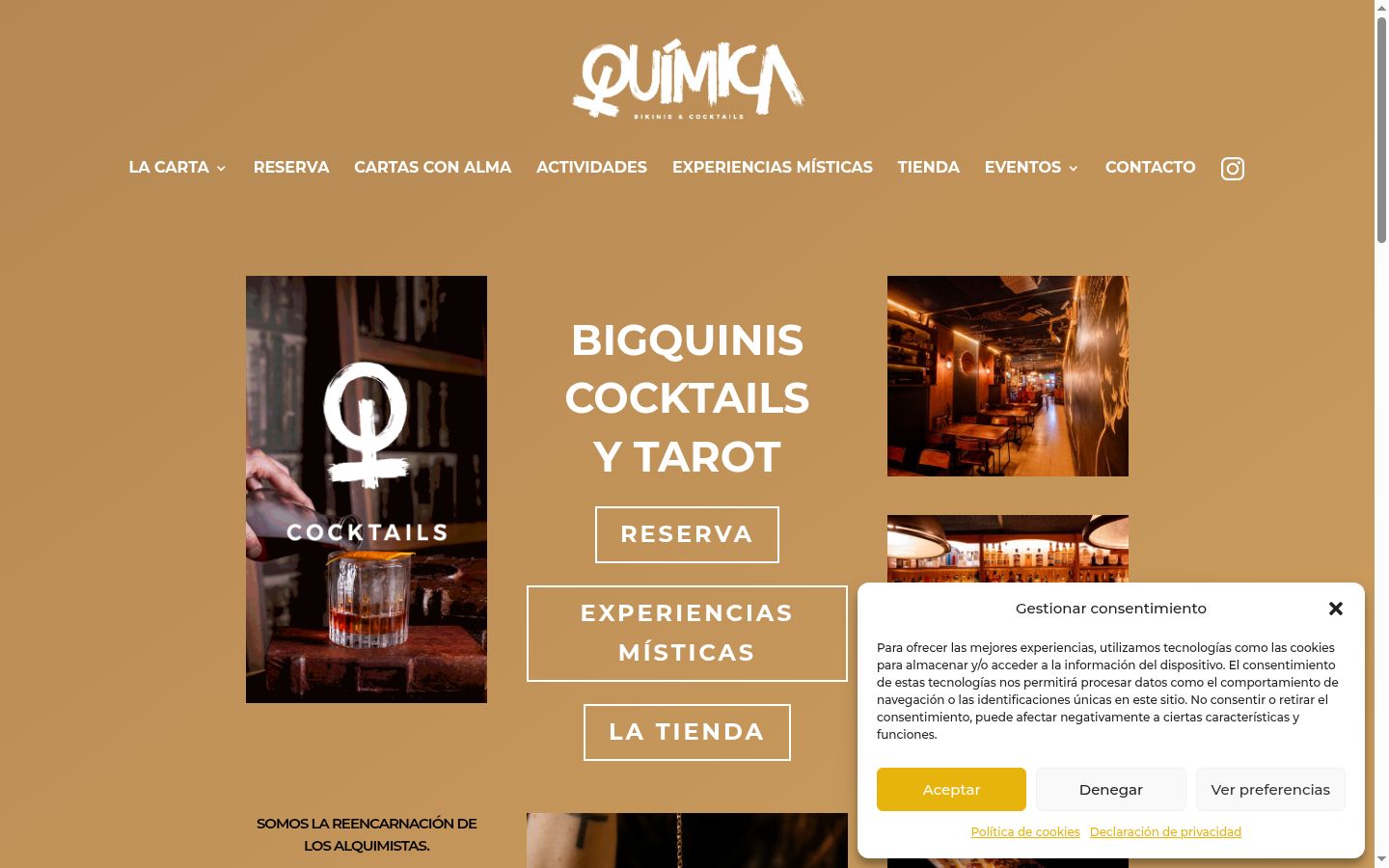Captura de ecrã do banner de consentimento apresentado antes de qualquer interação