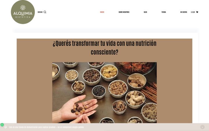 Screenshot of alquimiadietetica.com