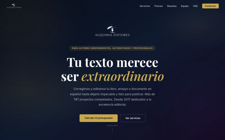 Screenshot of alquimiaeditores.com
