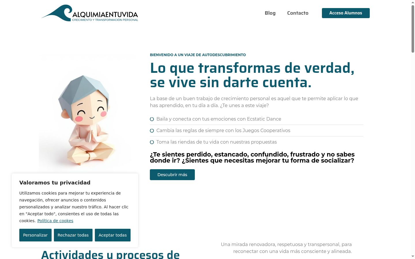 Screenshot del banner di consenso mostrato prima di qualsiasi interazione
