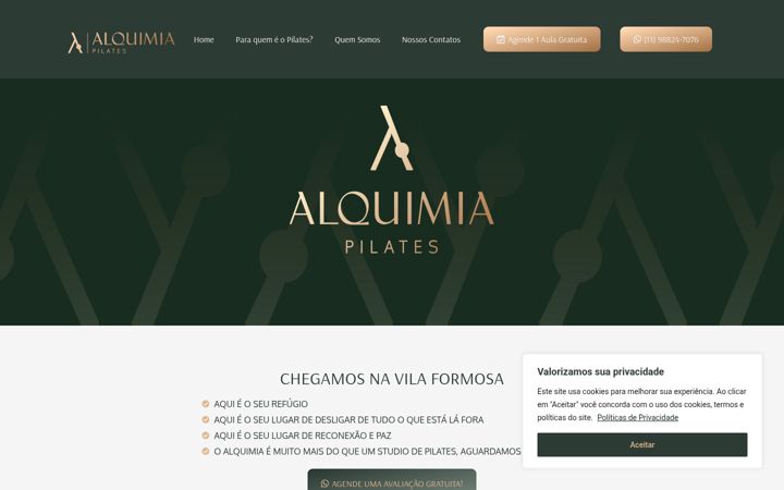 Screenshot di alquimiapilates.com.br
