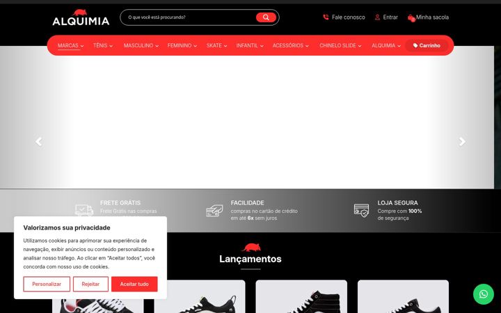 Screenshot di alquimiaskateshop.com.br