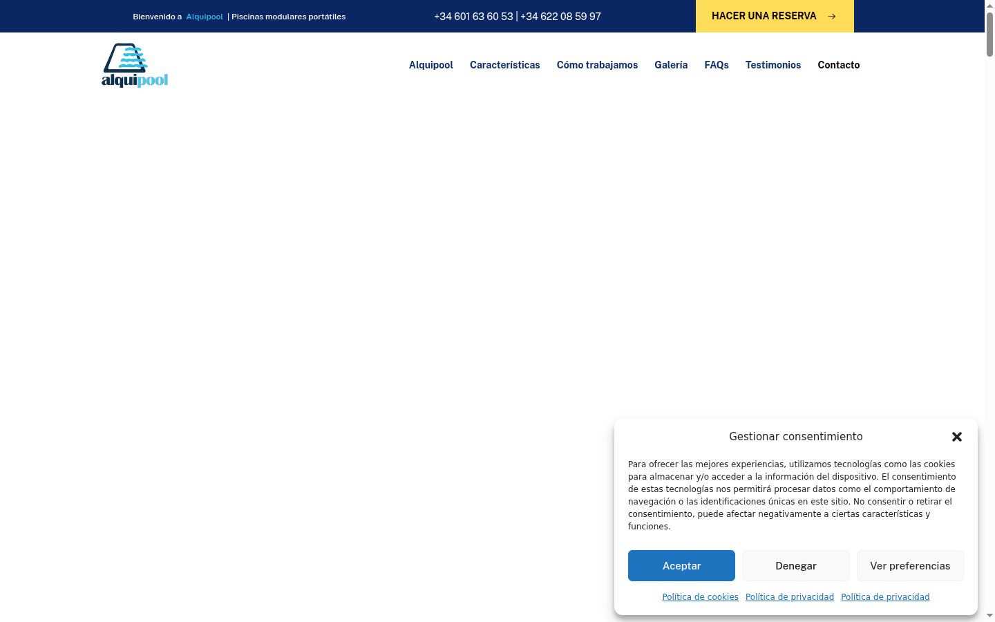 Screenshot des Einwilligungsbanners vor jeglicher Interaktion