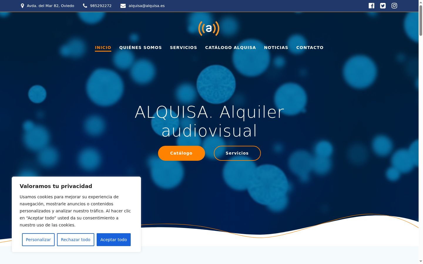 Screenshot del banner di consenso mostrato prima di qualsiasi interazione