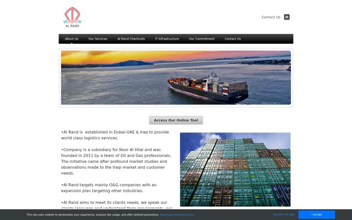 Screenshot of alrand-logistics.com