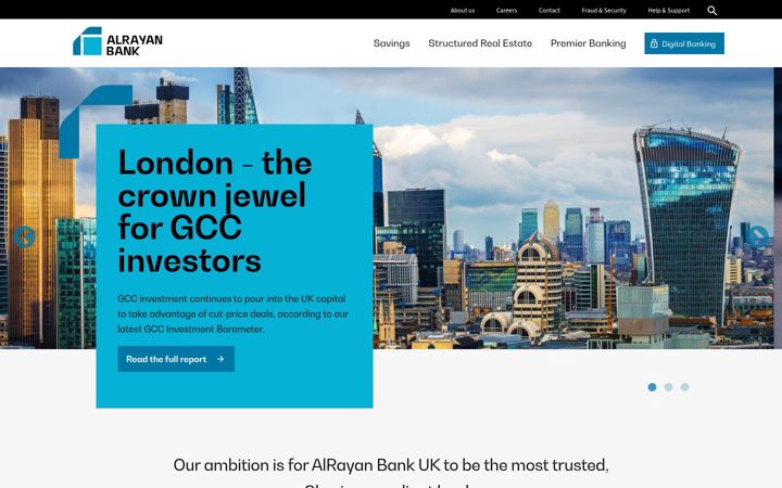 Screenshot of alrayanbank.co.uk